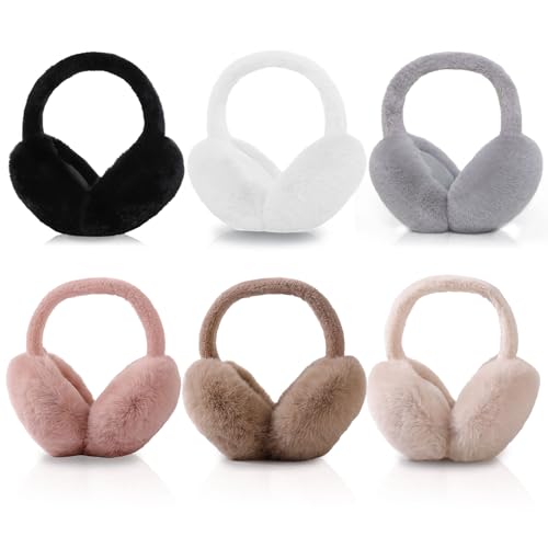 6 Pcs Foldable Winter Earmuffs for Women & Men