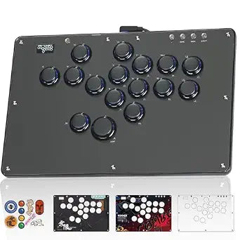 Haute42 U16 Leverless Arcade Stick, Hot-Swap 16-Key Fighting Controller