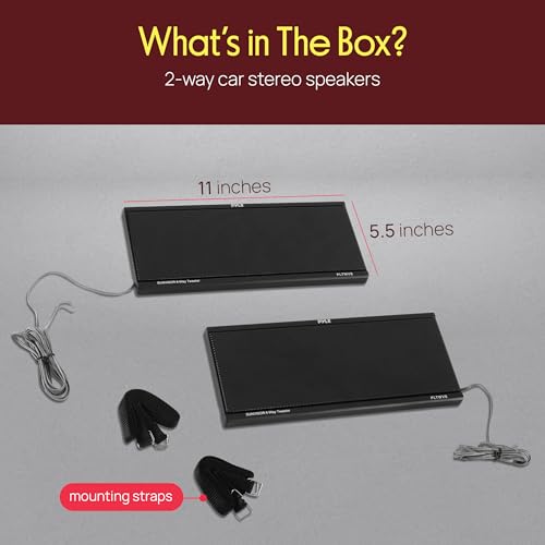 Pyle 6 Way Car Stereo Speaker-Dual 200 Watt High Powered Loud Sound Speakers System with 60mm Piezo Midrange,40mm Audio Tweeter,4 Ohm,2.5 kHz-20 kHz-Wire,Sun Visor Mount Strap-Pyle PLTWVS(Pair),Black
