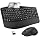 Wireless Keyboard and Mouse Combo, 2.4G Ergonomic Wave Keys(Black)