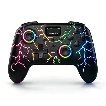 Morostron Wireless Controller for PC and Steam Games, Switch/Switch 2/iOS/Android Compatible, Interactive Screen, Hall Sticks, RGB, 800mAh, Black