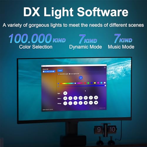 MIHEAL Gaming Monitor Light, Backlight with Screen Color sync Effect for 24inch Computer Monitor, Compatible with Windows