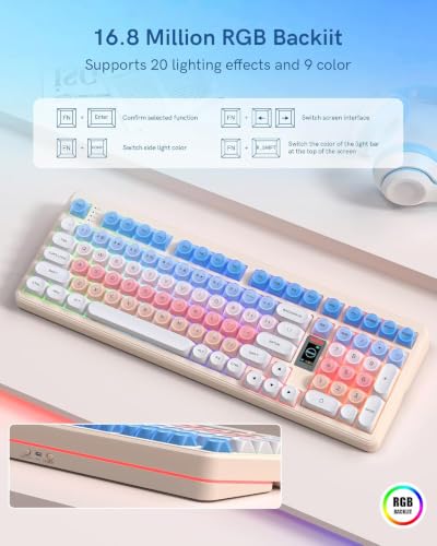 Keymatic WK98 Foundation Mechanical Keyboard, Pink Creamy Gaming Keyboard - Image 6