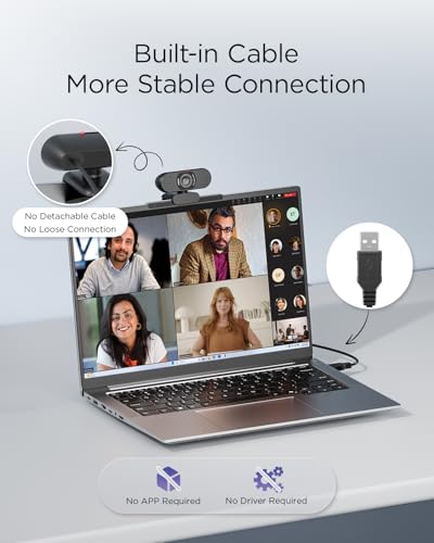 wegear 1080P Webcam for PC, Full HD Computer Camera with Dual Mics, USB-A - Image 5