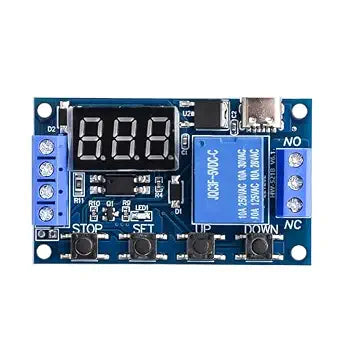 Type-C Micro USB 5V Digital LED Display Trigger Automation Delay Cycle Timer Control Switch Relay Module Board Controller(5V Type C)