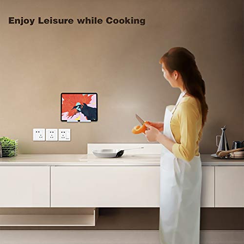 Adhesive Wall Phone Tablet Holder Mount Stand for Tablet Smartphones eReader Wall Holder Mount Shelf (White)