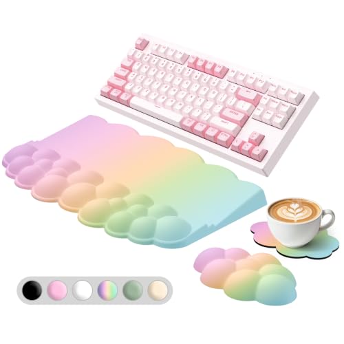 Sushret Cloud Wrist Rest with Keyboard Stand, Keyboard Riser with Wrist Pad
