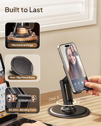 COOPER 360° Stand Rotating Cell Phone Stand for Desk, Desktop Phone Holder