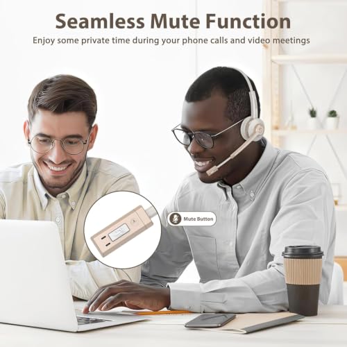 Bluetooth Headset with Microphone USB Dongle for Work