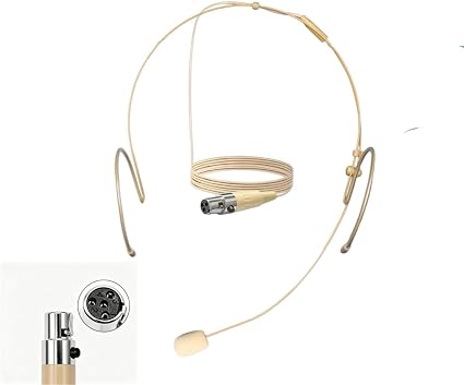 Professional Microphone Headset, 4 Pin Mini XLR TA4F, Beige