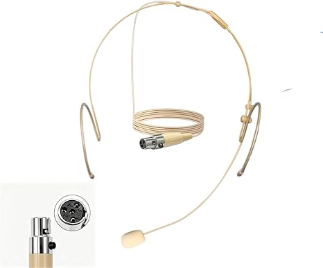 Professional Microphone Headset, 4 Pin Mini XLR TA4F, Beige