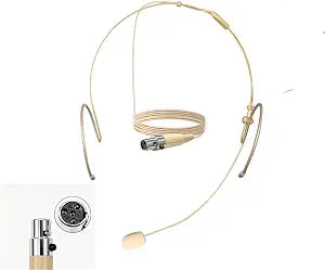 Professional Microphone Headset, 4 Pin Mini XLR TA4F, Beige