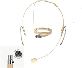 Professional Microphone Headset, 4 Pin Mini XLR TA4F, Beige - Image 1