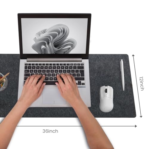 DAWNTREES Felt Desk Mat, Computer Mat for Desk, Dark | Computer Access - Image 3