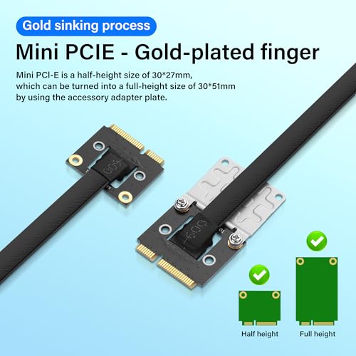 SinLoon Mini PCIE to NGFF M.2 M Key Extender Cable MPCIE Male to M2 Female NVME SSD Riser Cable