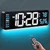 Digital Wall Clock, 16" Large Display Digital Clock with Night Light, Wall Clock with DST, Alarm, LED, Date, Week, Temp for Living Room, Bedroom, Classroom Decor, Birthday Gift for Senior Mom Dad