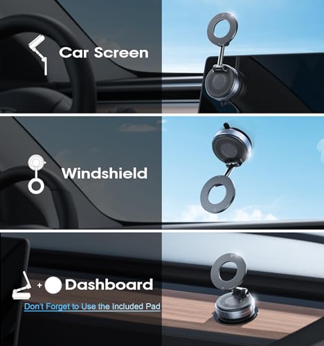 Magnetic Car Phone Holder — 360° Vacuum Mount, 96lb Grip - Image 3
