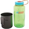 Olicamp Space Saver Cup & Nalgene 32oz Wide-Mouth Water Bottle Combo, Pear