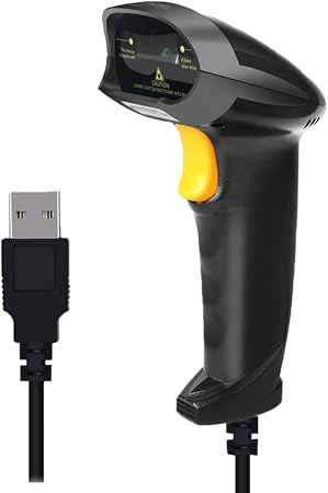 Handheld USB Barcode Scanner Wired 1D Bar Code Reader with USB Cable for Supermarket, Convenience Store, Warehouse (USB 1D)