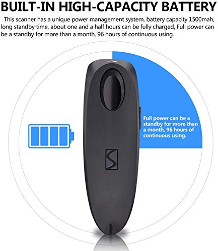 2D Bluetooth Barcode Scanner with Charging Base Dual 2.4G Wireless + Bluetooth 1D 2D Barcode Scanner QR PDF417 Data Matrix UPC Rechargeable Bar Code Scanner for Laptops/PC/Android/Apple iOS