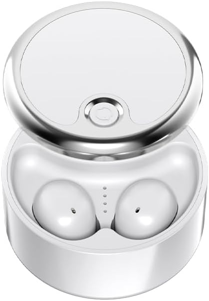 Wireless Sleep Earbuds for Side Sleepers, Noise-Reduction in-Ear Headphones with Deep Bass, Miniature Invisible Buds for Small Canals, Stay-in Design for Mobile Devices (Porcelain White)