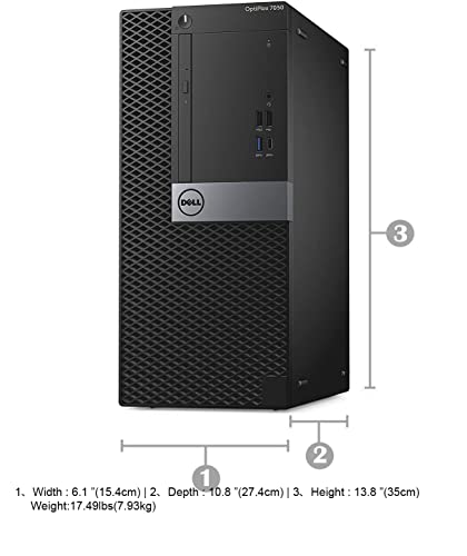 Dell 7050 Mini Tower Desktop Intel i7-7700 UP to 4.20GHz 32GB DDR4 New 1TB NVMe SSD + 2TB HDD USB Wi-Fi BT Wireless Keyboard and Mouse Win 11 Pro (Renewed)