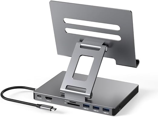 NXPGKEA iPad Pro USB C Hub Stand, Multiport Docking Station for iPad