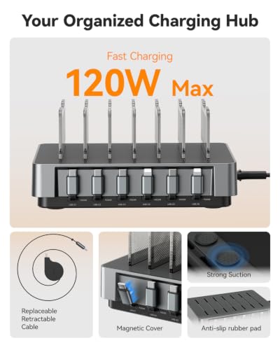 SooPii HomeHub H1 Pro 120W Charging Station for Multiple Devices,Grey