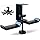 Dual Headphone Stand Hanger Under Desk, 360 Degree Rotating Aluminum Gaming Headset Holder with Adjustable Clamp, Universal Metal Earphone Hook Mount for All Headsets, Black