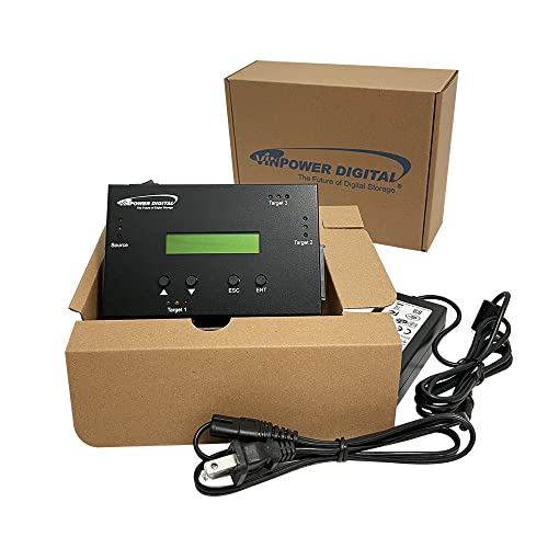 Vinpower 1 to 3 SATA 2.5" & 3.5" Hard Disk Drive/Solid State Drive (HDD/SSD) Clone Duplicator and DOD Level Eraser