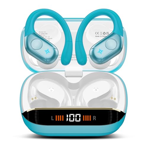 Wireless Headphones Sports, 75Hrs Bluetooth 5.4 Earbuds, Bass Hi-Fi Stereo