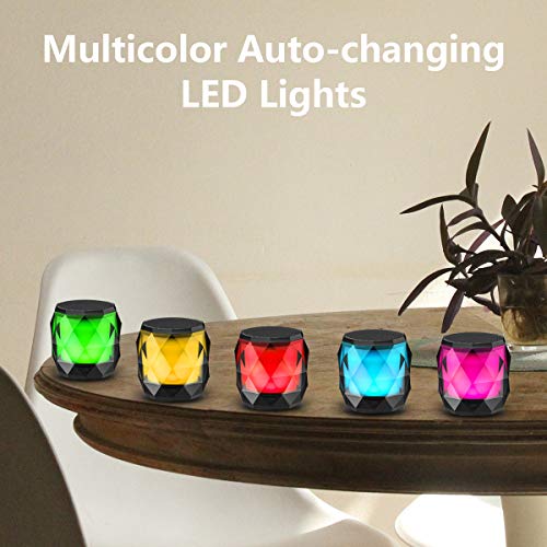 LFS Portable Mini Bluetooth Speaker with 7 Color Lights, TWS Stereo Pairing