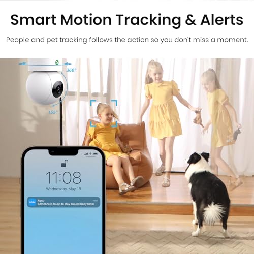 aosu 4MP Indoor Security Camera - Baby & Pet Monitoring with 5/2.4 GHz WiFi - Image 5