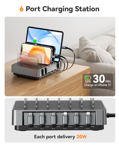 SooPii HomeHub H1 Pro 120W Charging Station for Multiple Devices,Grey