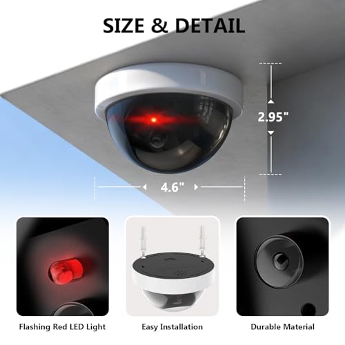 WALI CCTV Dome Fake Camera with Flashing Red Light, | Smart Home - Image 6
