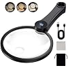 Magnifying Glass with Light, 10X 20X 45X Large Handheld Lighted Magnifier