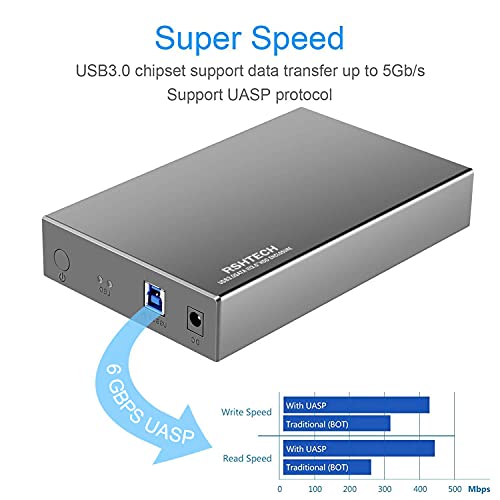 RSHTECH 3.5 Hard Drive Enclosure,Aluminium USB 3.0 to SATA Dock RSH-339