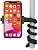 iTODOS Portable Flexible Cell Phone Holder Stand for Treadmill, Spin Bike, Stroller, Shopping Cart, Bed, Car, Kitchen, Desk, Compatible with iPhone, Android (Black)