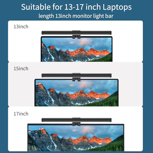 Monitor Light Bar,OOWOLF Screen Light Bar for Laptop,Keyboard light,CRI≥95 Desk Lamp for Eye-Caring,No Glare,Dual Light,Filter Blue-Light,3-Color Mode,Memory Dimming,Computer Lamp for Desk/Office/Home