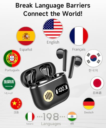 Real Time AI Translation Earbuds 198 Languages No Subscription HIFI Sound