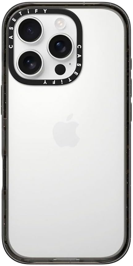 CASETiFY Impact Case for iPhone 16 Pro [Slim / 8.2 ft. 4X Military Grade Drop Protection/Wireless Charging Compatible] - Clear Black