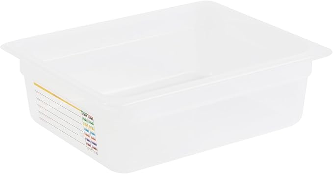 Restaurantware Food Storage Container 10 Pack of 12.7 x 10.3 x 3.9 Inches Plastic Stackable Storage Box White Reusable Label Container Dishwasher Safe For Restaurants And Kitchens