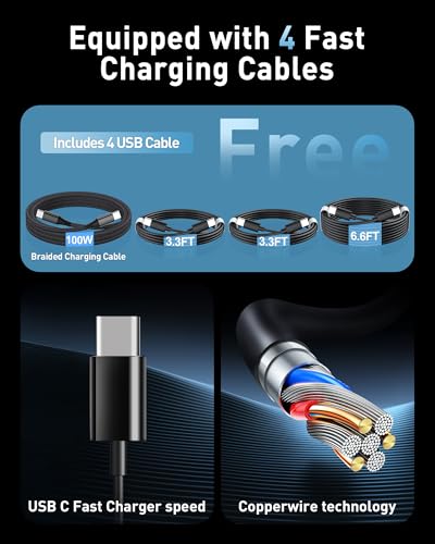 380W USB C Charger Block with 4 USB Cables Dual 100W | Charging & Powe - Image 5