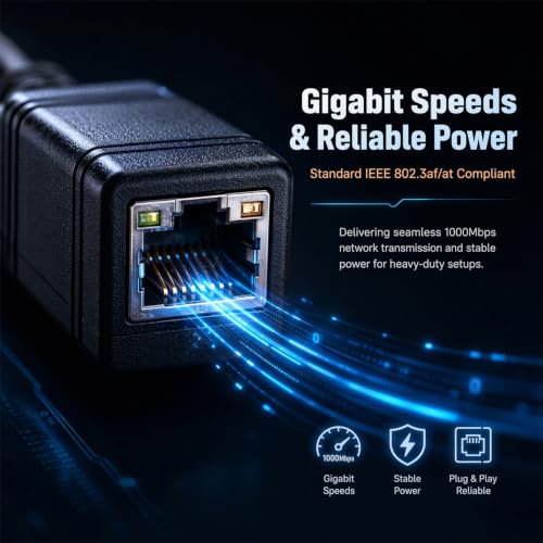 Gigabit PoE Splitter with Dual Type C Output, USB-C 12V 2.5A Max Output, Comply IEEE 802.3af/at, 10/100/1000Mbps, Total 30W Output, Plug and Play for IP Camera, Wireless AP (PD3009G)