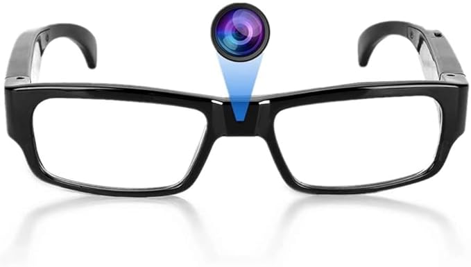 PUSOKEI 1080P HD Camera Glasses, Wearable Recording Glasses with Smart Stabilization & Wide Angle Lens, 1.5H Battery for Cycling, Sports, First - Person View Recording