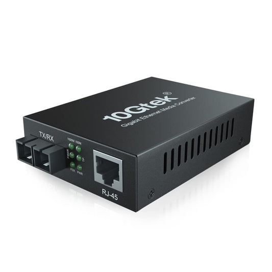 ipolex Gigabit Single-Mode SC Fiber to Ethernet Media Converter, Built-in 1000Base-LX SFP Module, 1310nm, SMF, Duplex, 20KM, Dual SC Fiber to 10/100/1000Base-TX (UTP/STP/Cat5e/Cat6 RJ45),UL Certified