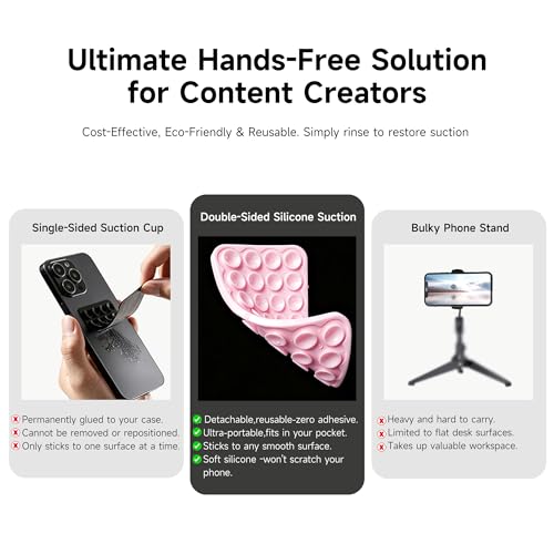 DreamsLink.LC Silicone Double-Sided Suction Phone Mount - BabyPink Small