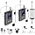 Hotec Wireless System with Dual Headset Microphones/Lavalier Lapel Mics and Bodypack Transmitters and One Mini Rechargeable Receiver 1/4" Output, for Live Performances