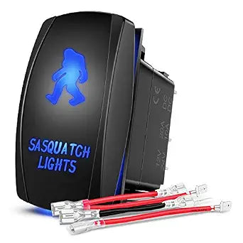 Nilight Sasquatch Lights Rocker Switch 5Pin Laser On/Off LED Light 20A/12V 10A/24V Switch Jumper Wires Set for Jeep Boat Trucks