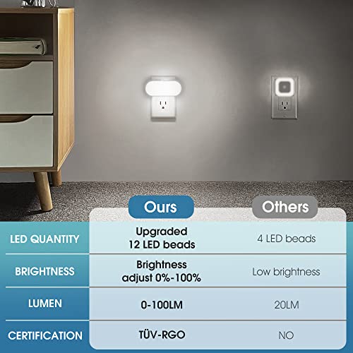 DORESshop Night Lights Plug into Wall,Daylight White Night Light,4 Pack